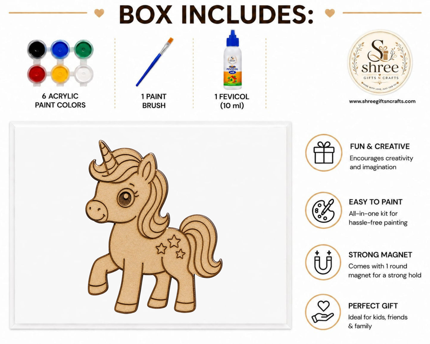 Kids MDF Cut-Out DIY Kit – Easy to Paint & Boost Creativity