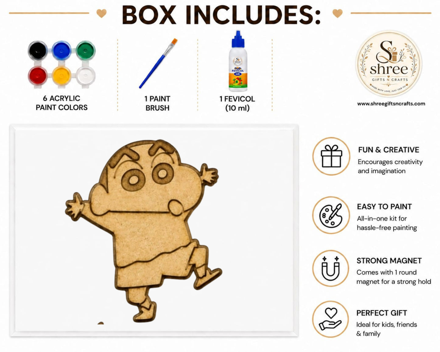 Kids MDF Cut-Out DIY Kit – Easy to Paint & Boost Creativity