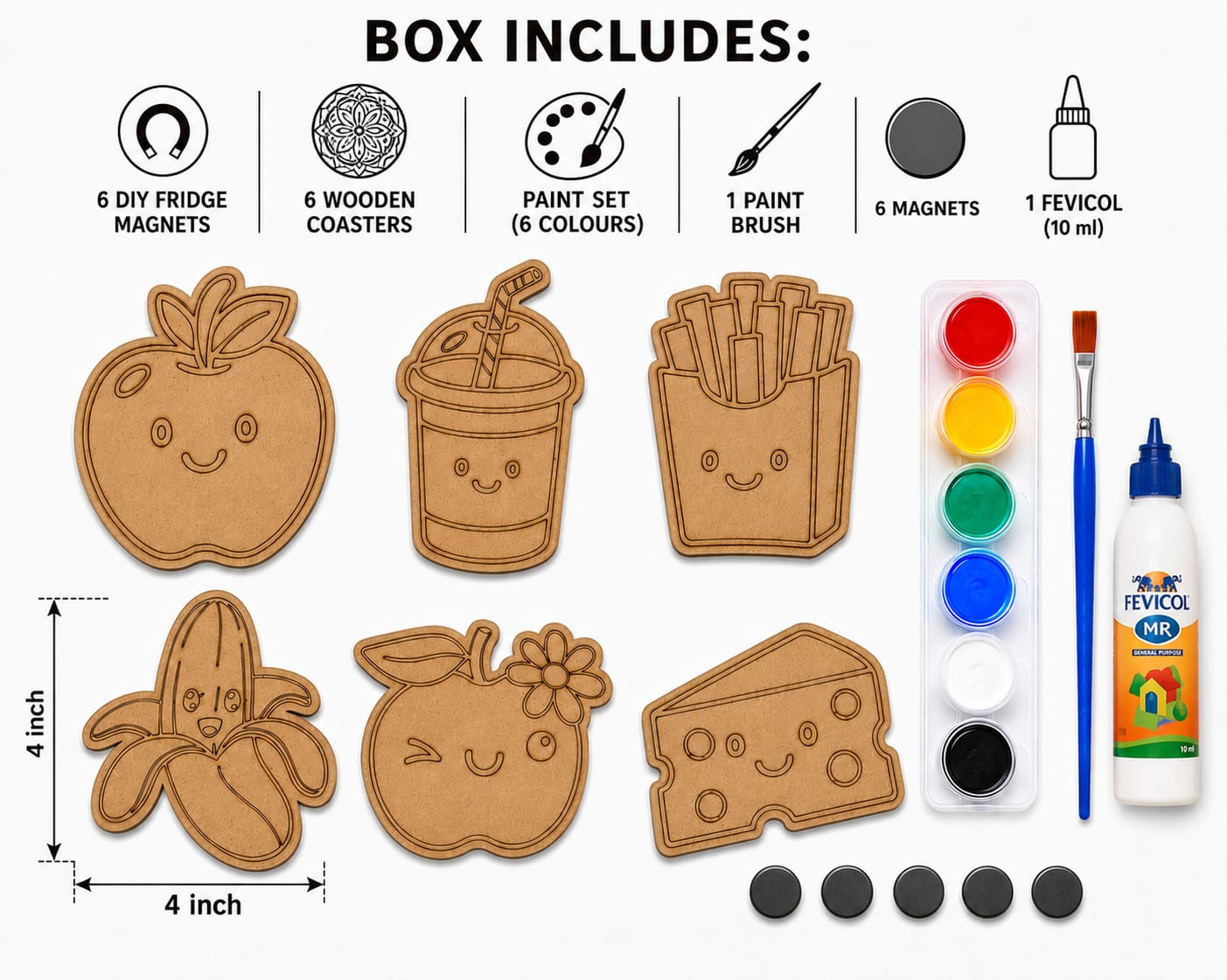 Fruits DIY Fridge Magnet Kit – Paint & Personalize