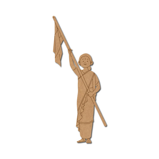 Lady holding Flag-1