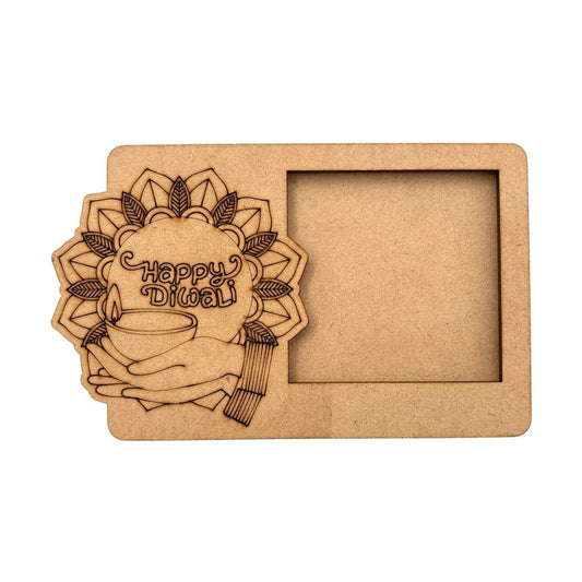Happy Diwali 3 Layered Premium MDF Photo Frame for DIY Painting & Craft-103