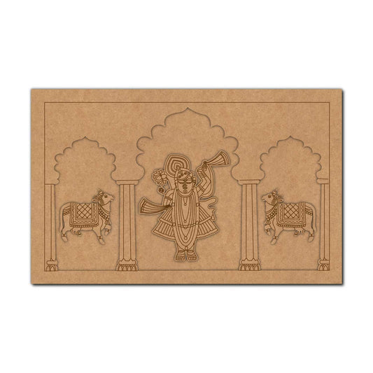 Shrinathji Pichwai MDF Jharokha Cutout  Decor - 69