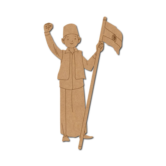 Boy holding Flag- Design 3