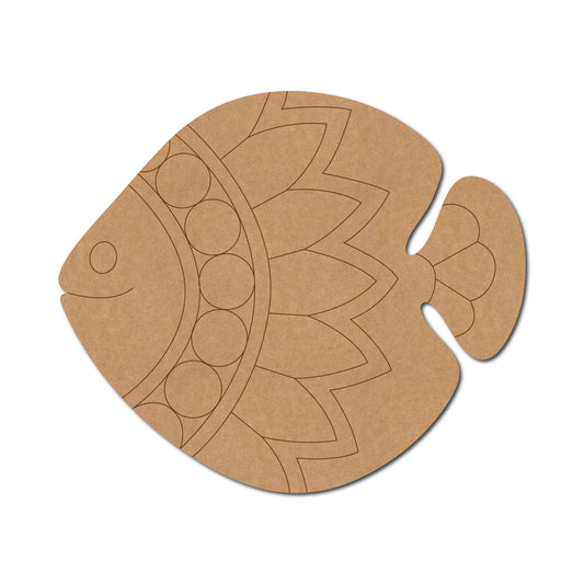 Mandala Madhubani Fish MDF Base design-001