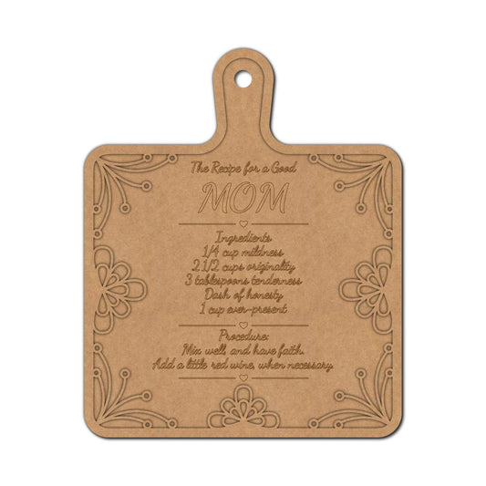 The Recipe For A Good Mom Premarked Mdf Cutout