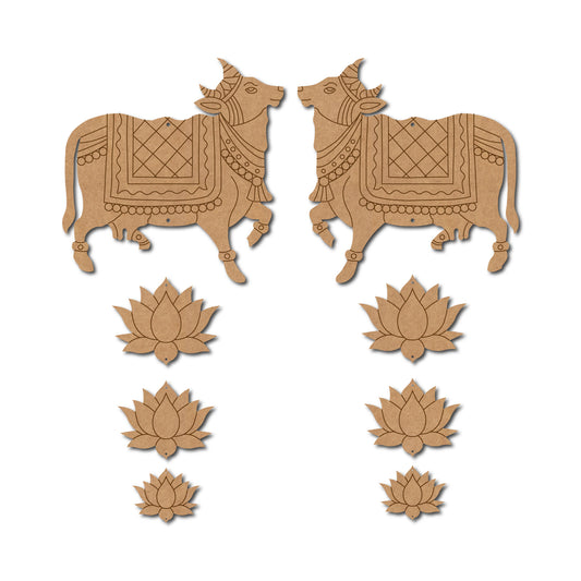 Pichwai Cow Lotus  Wall Hanging Design 001