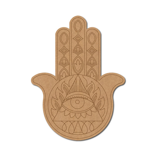 Hamsa Hand pre marked mdf cutout design 3