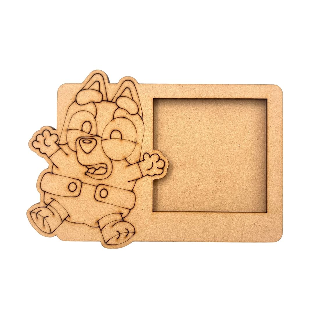 Bluey Dog 3 Layered Premium MDF Photo Frame for DIY Painting & Craft-145