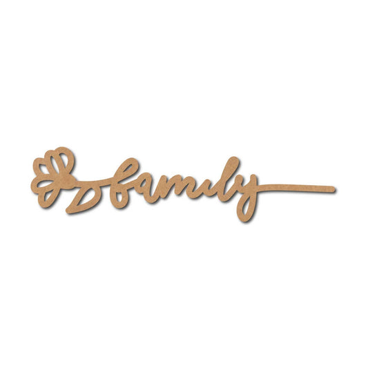Family Premarked Mdf Text Cutouts Design 4