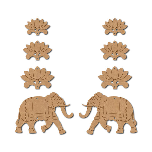 Elephant Lotus Wall Hanging Design 4