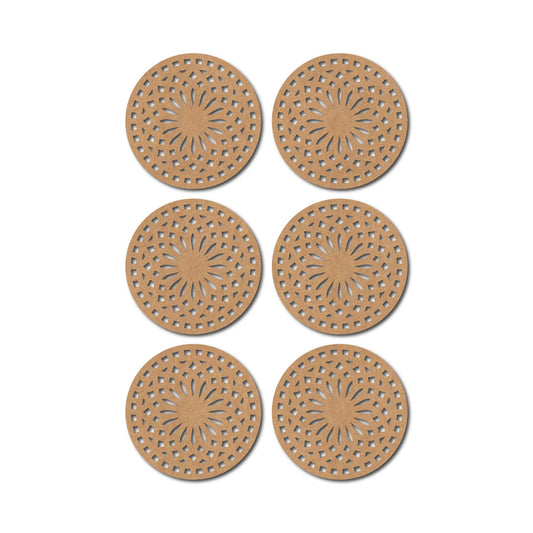 MDF Coaster Set with Stand (Set of 6)