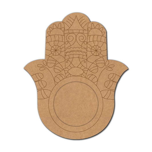 Hamsa Hand pre marked mdf cutout design 6