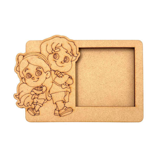 Friends 3 Layered Premium MDF Photo Frame for DIY Painting & Craft-92