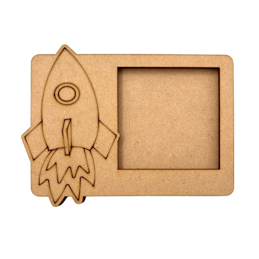 Rocket 3 Layered Premium MDF Photo Frame for DIY Painting & Craft-89