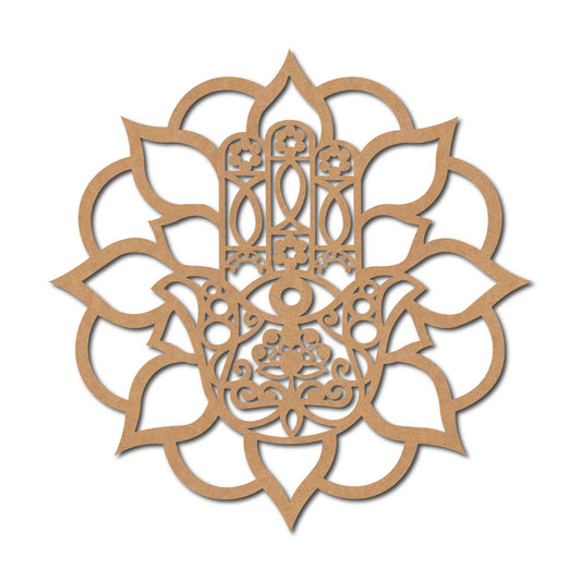 Hamsa Hand pre marked mdf cutout design 11