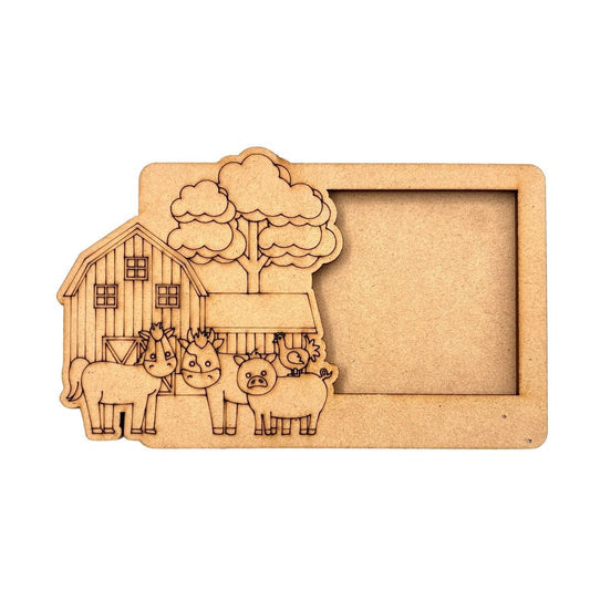 Animals in Farm 3 Layered Premium MDF Photo Frame for DIY Painting & Craft-95