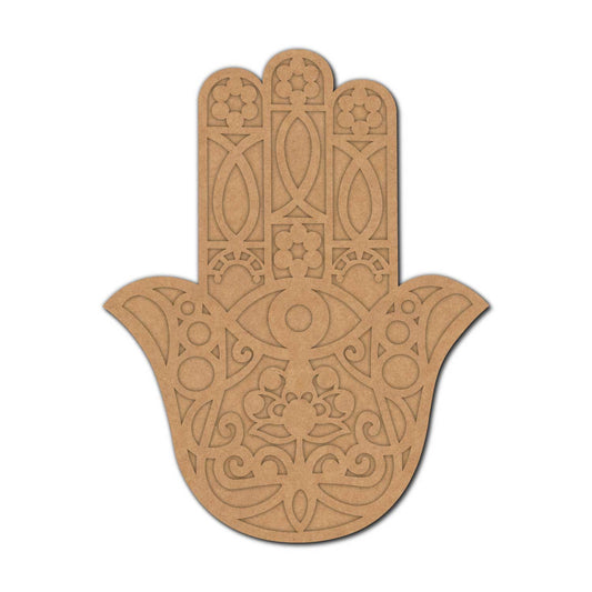 Hamsa Hand pre marked mdf cutout design 12