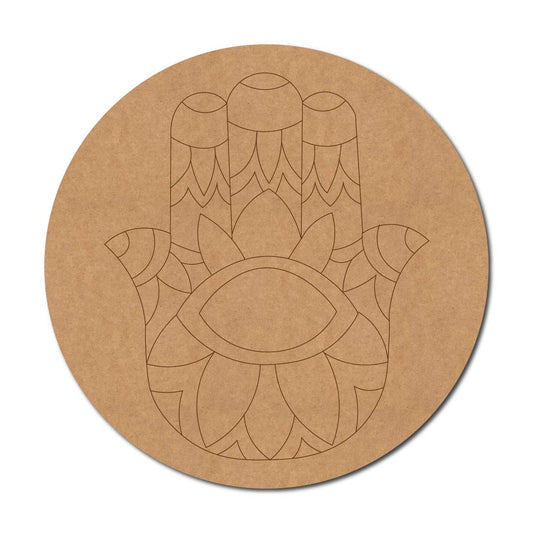 Hamsa Hand pre marked mdf cutout design 7