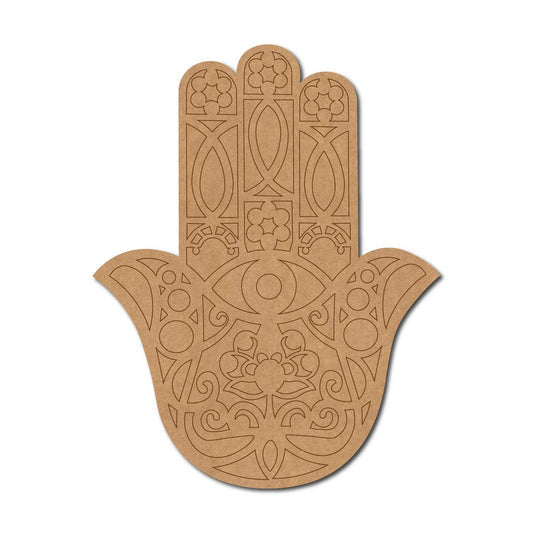 Hamsa Hand pre marked mdf cutout design 18