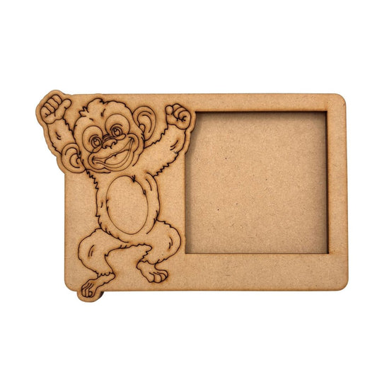 Monkey 3 Layered Premium MDF Photo Frame for DIY Painting & Craft-142