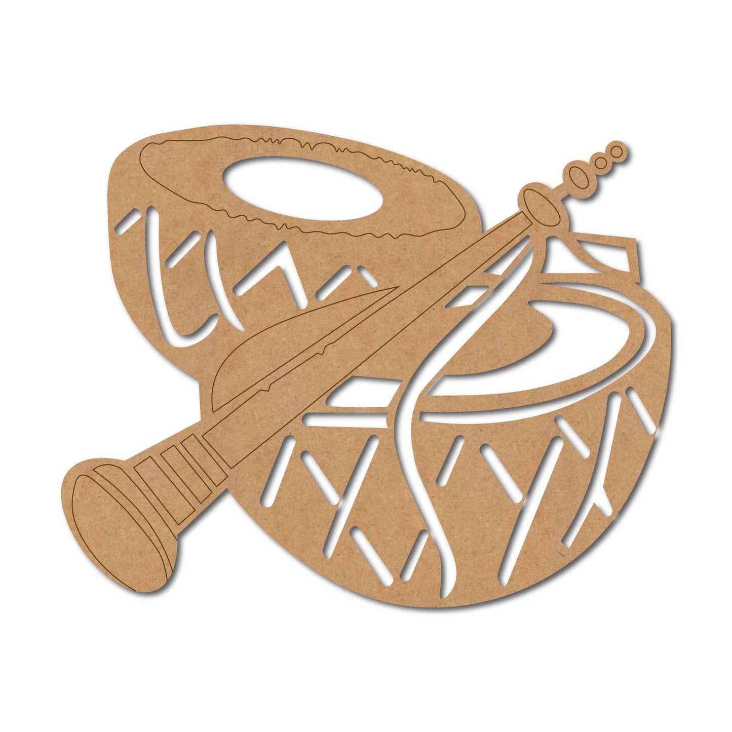 Musical Instruments pre marked Mdf Cutout Design 22