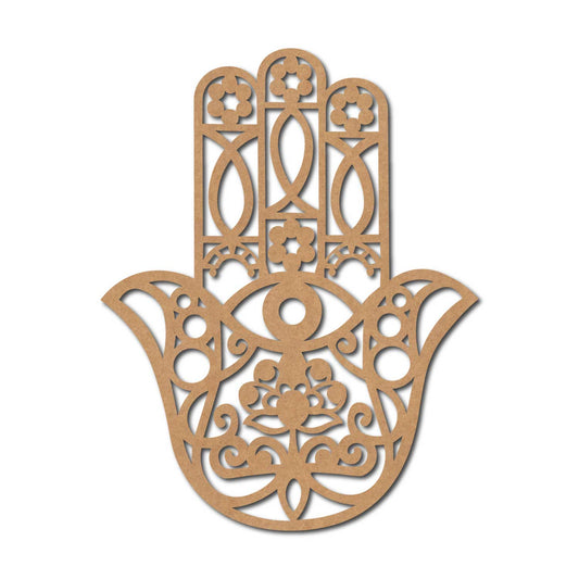 Hamsa Hand pre marked mdf cutout design 21