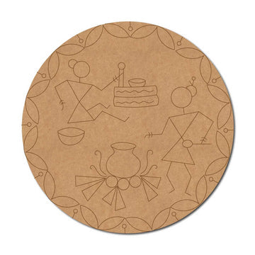 Indian Folk Warli Art Premarked Mdf Design 2