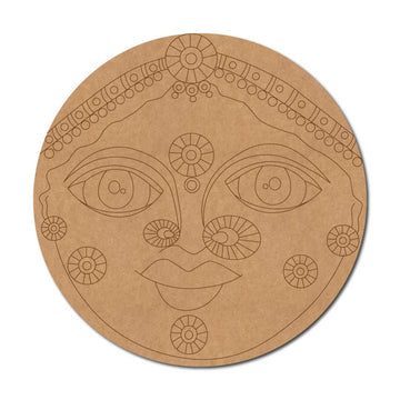 Cheriyal Mask Women Indian Folk Art Premarked Mdf Design 3