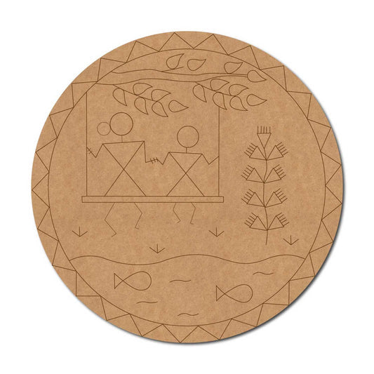 Warli Indian Folk Art Premarked Mdf Design 12