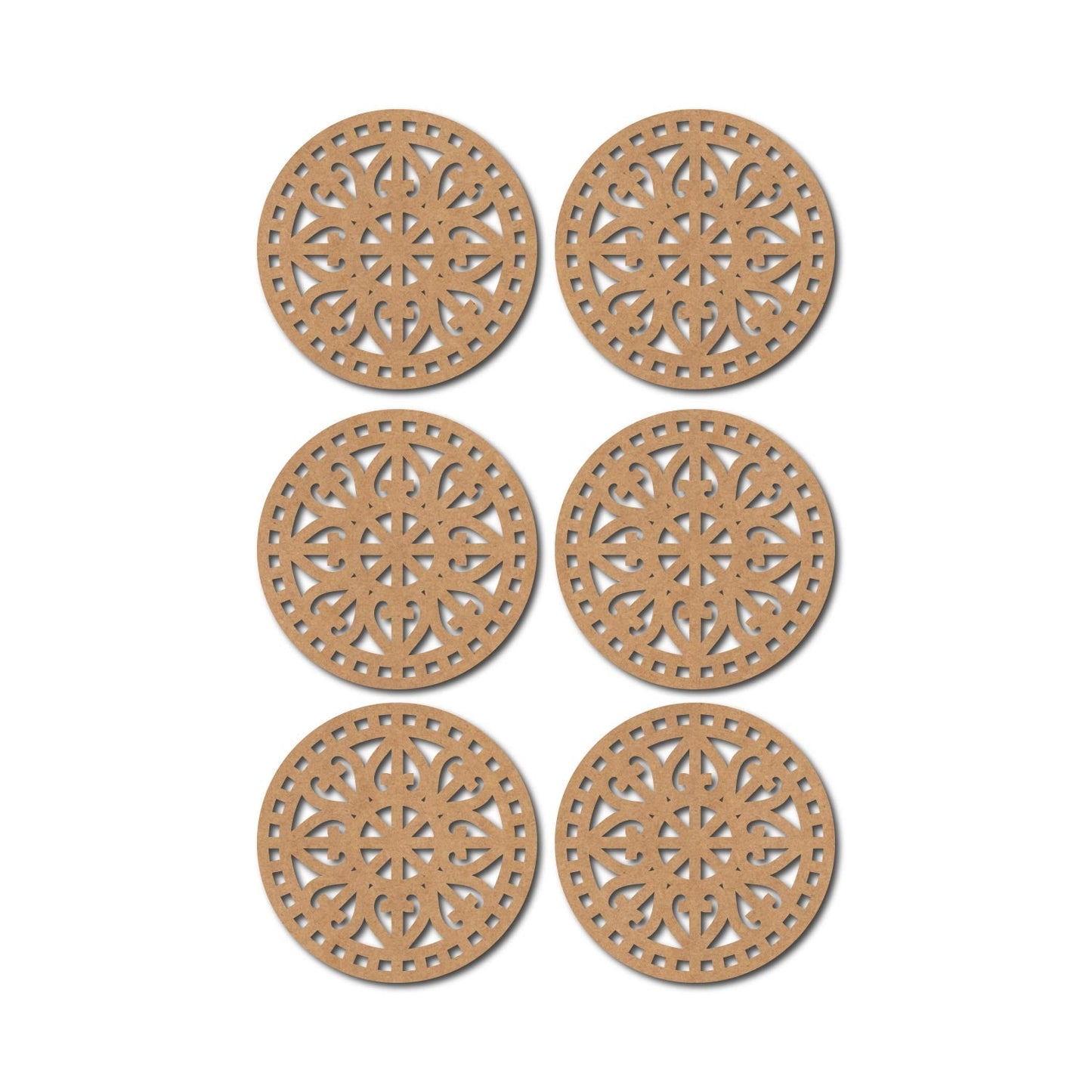 MDF Coaster Set with Stand (Set of 6)