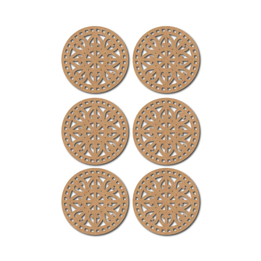 MDF Coaster Set with Stand (Set of 6)