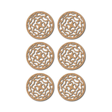 MDF Coaster Set with Stand (Set of 6)