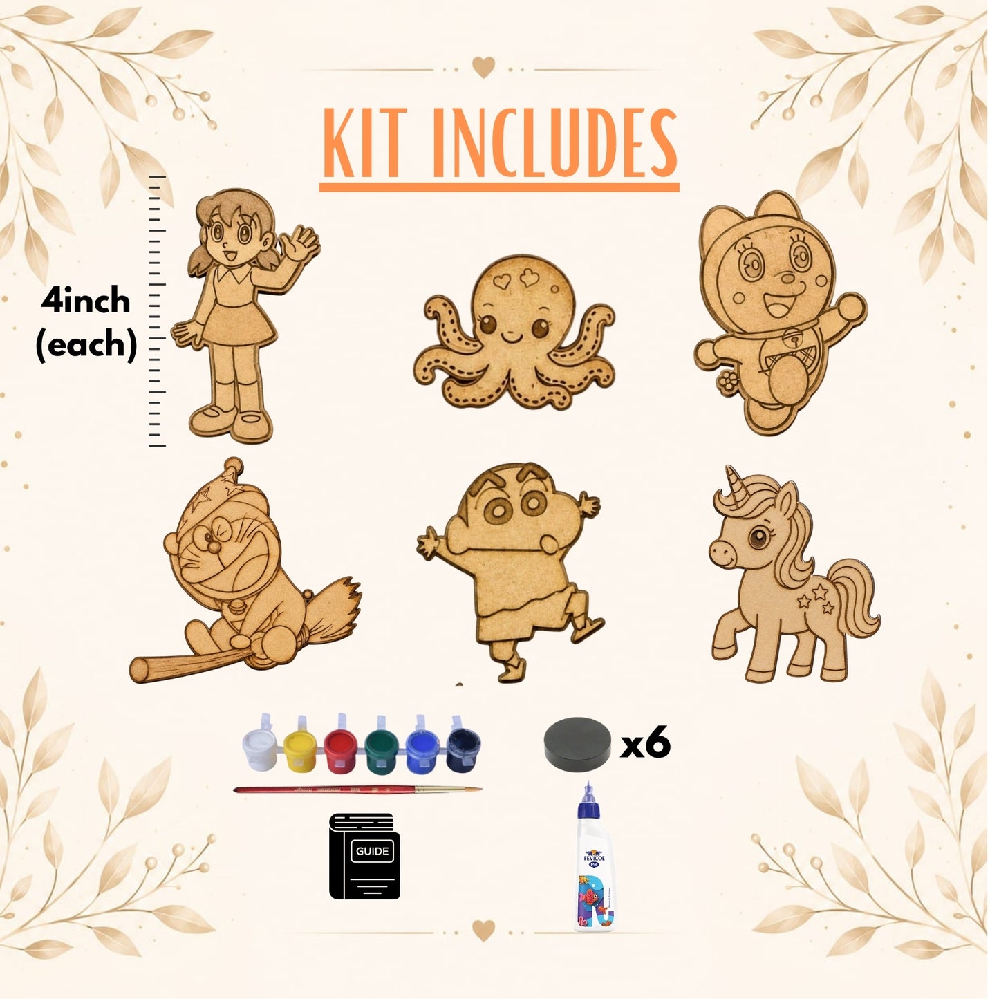 Cartoon Fridge Magnet DIY Kit – Paint & Create Cute Character Magnets