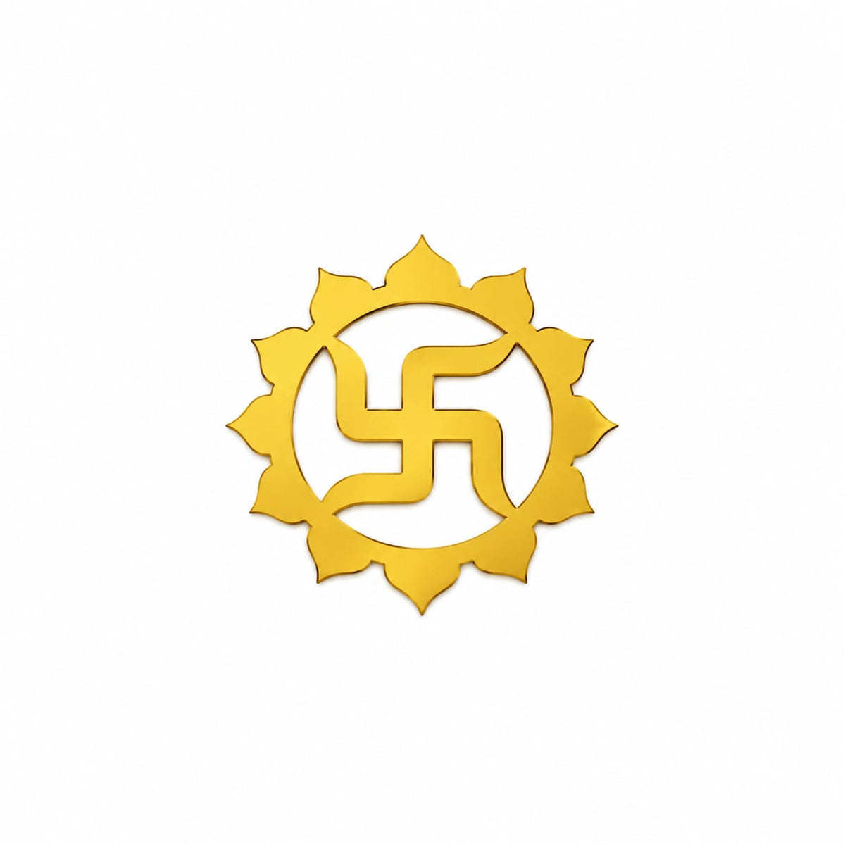Swastik Golden Acrylic Cutout Design 4