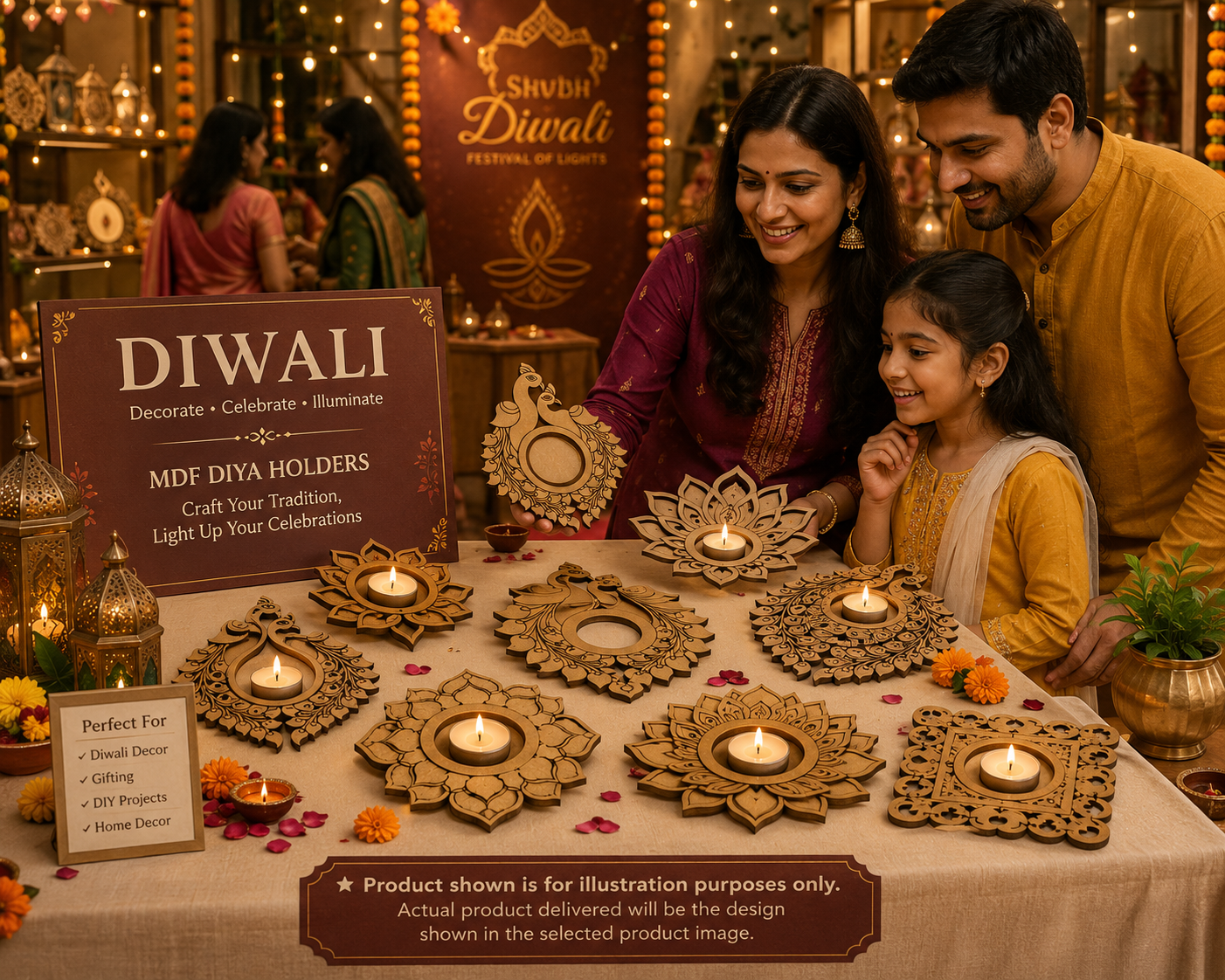 MDF Diya Holder-2