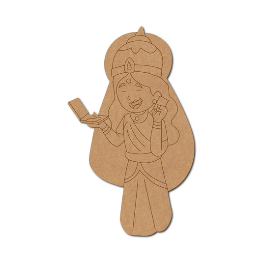 Saraswati ji pre marked mdf cutout design 1