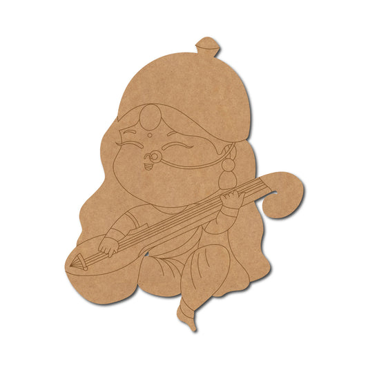Saraswati ji pre marked mdf cutout design 13