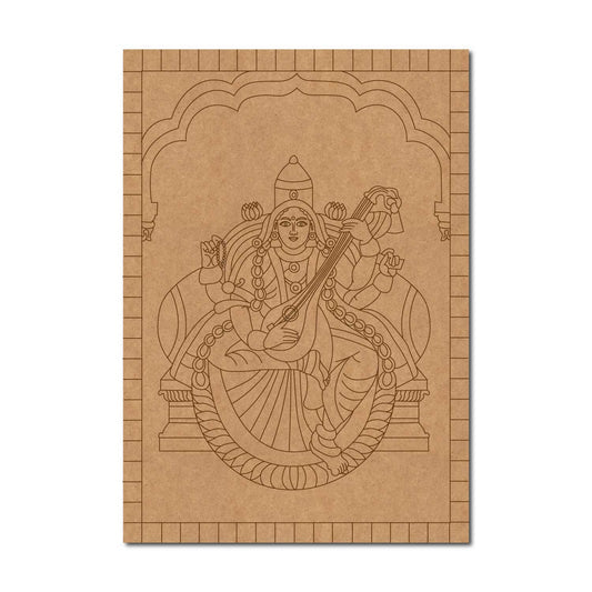 Saraswati ji pre marked mdf cutout design 5