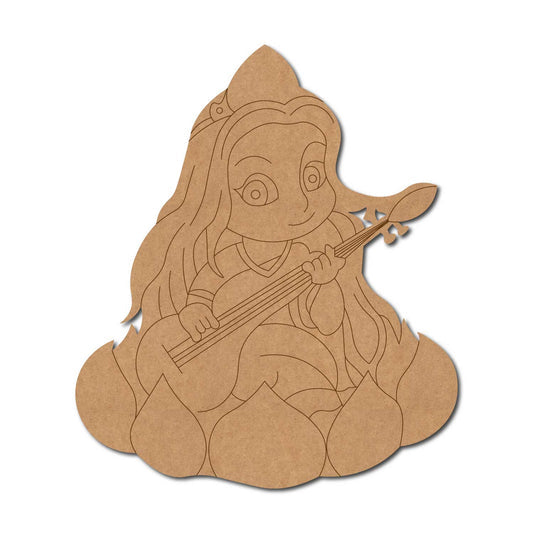 Saraswati ji pre marked mdf cutout design 3