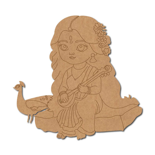 Saraswati ji pre marked mdf cutout design 15