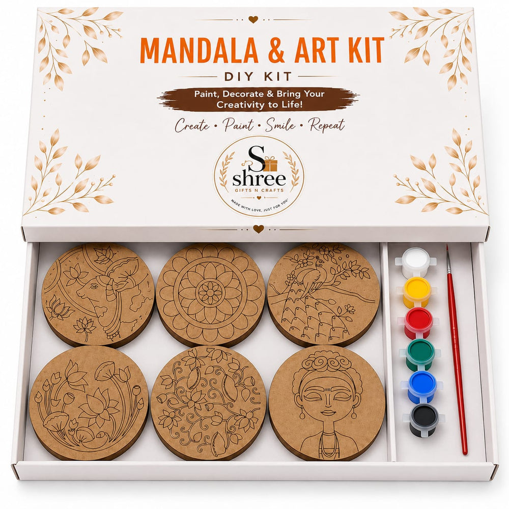 Mandala & Art DIY Kit for Kids & Adults | Paint & Create MDF Coasters