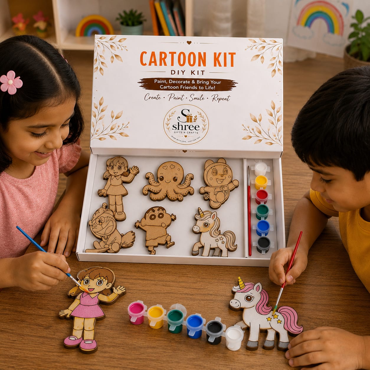 Cartoon Fridge Magnet DIY Kit – Paint & Create Cute Character Magnets