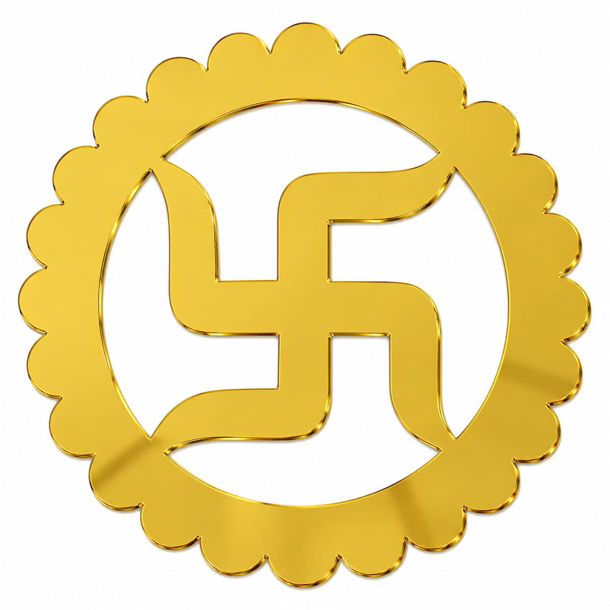 Swastik Golden Acrylic Cutout Design 3