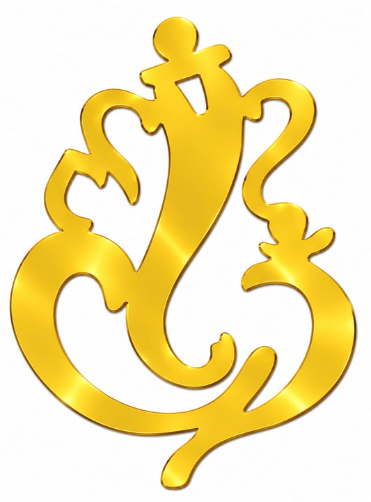 Ganeshji Golden Acrylic Cutout Design 1