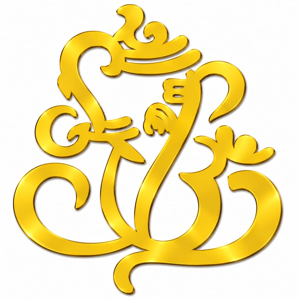 Ganeshji Golden Acrylic Cutout Design 2