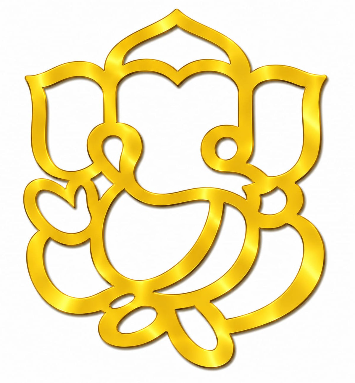 Ganeshji Golden Acrylic Cutout Design 4