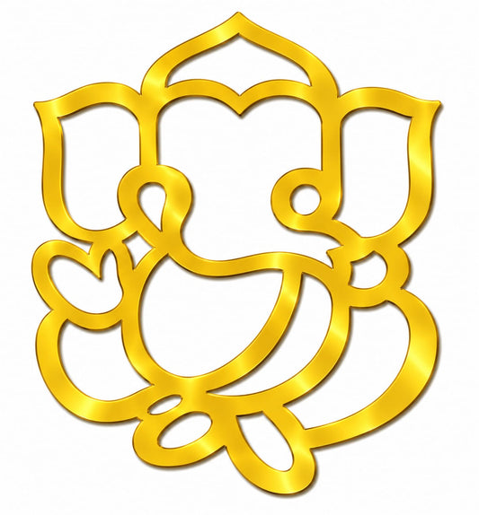 Ganeshji Golden Acrylic Cutout Design 4