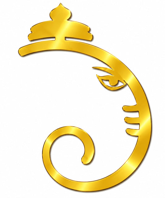 Ganeshji Golden Acrylic Cutout Design 6