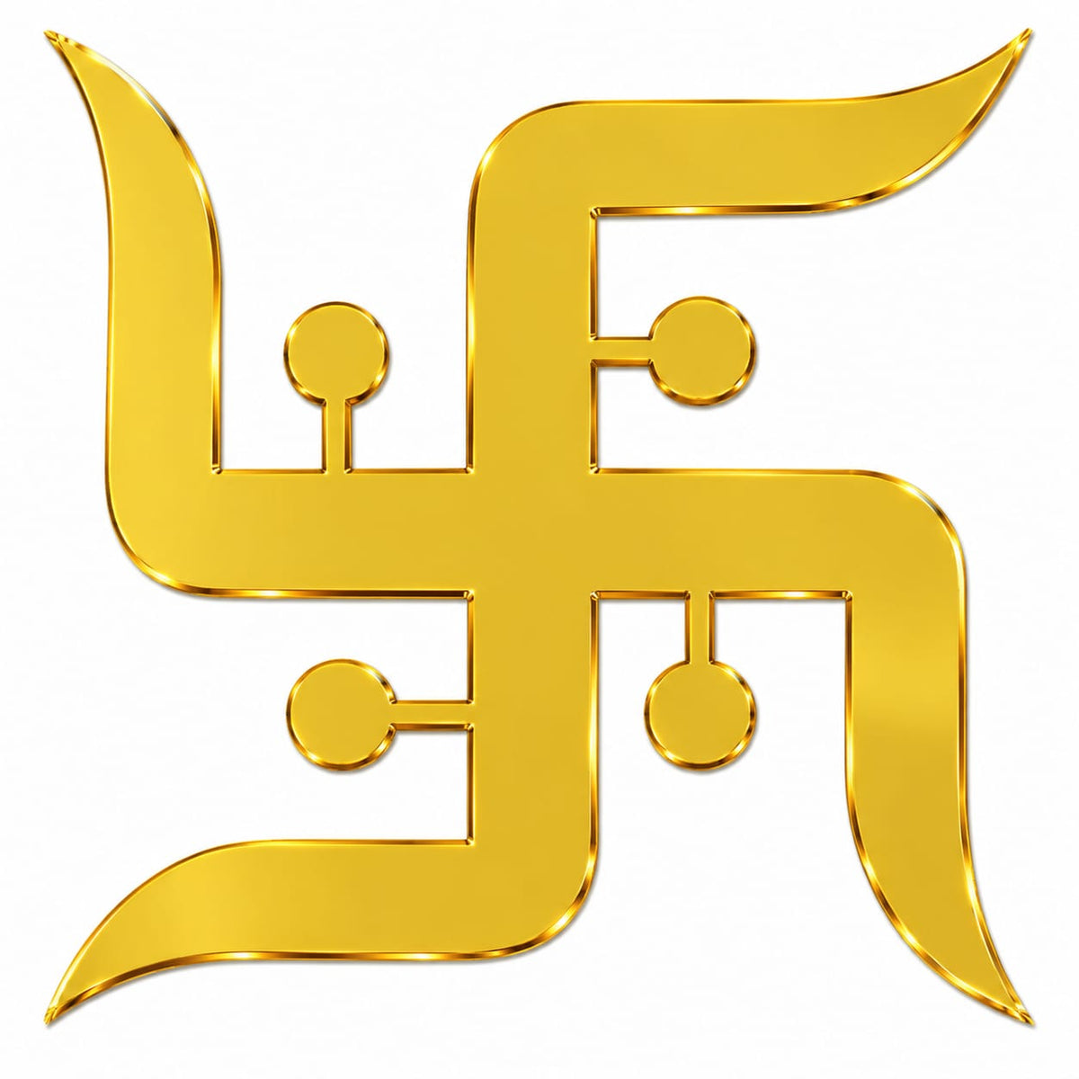Swastik Golden Acrylic Cutout Design 1
