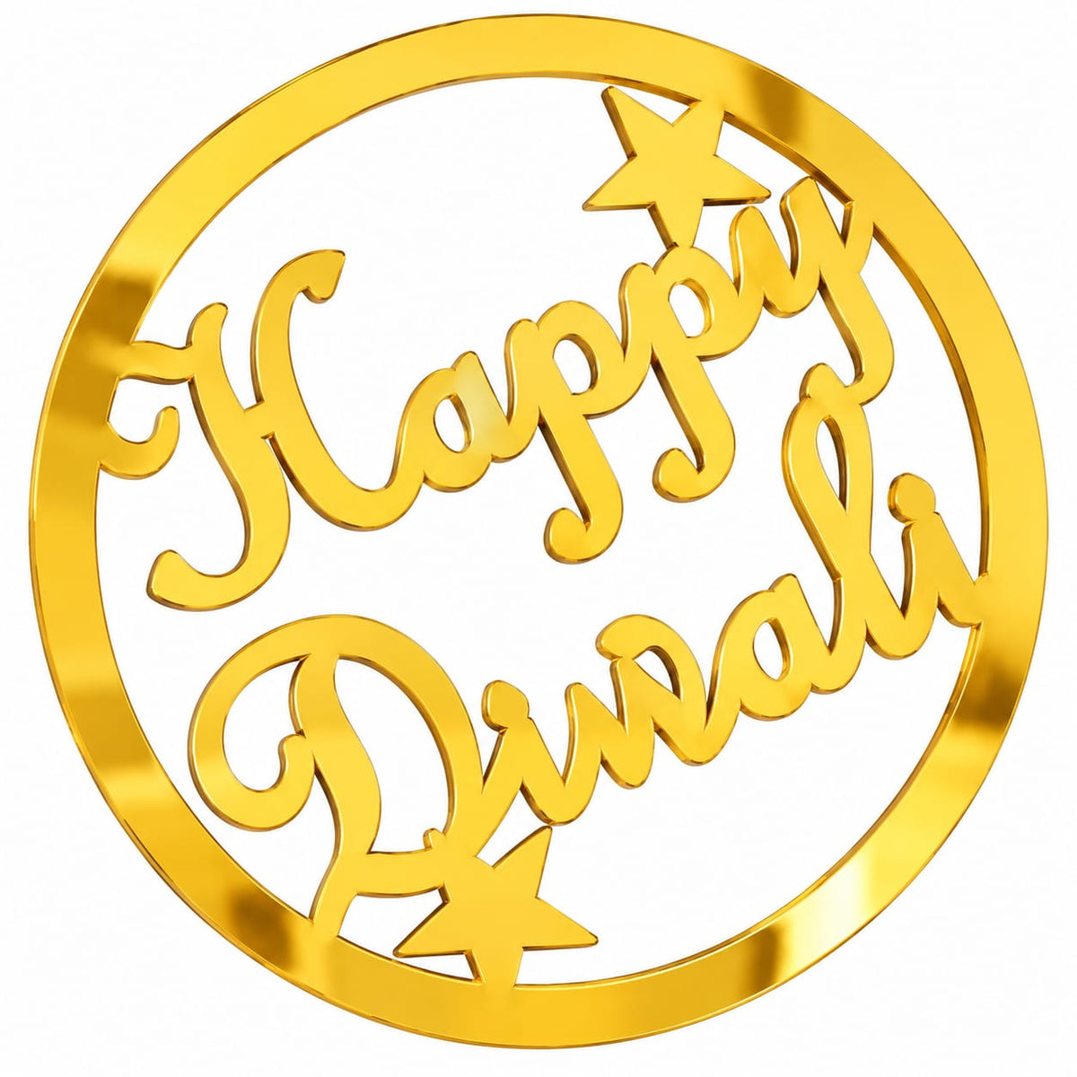 Happy Diwali Golden Acrylic Cutout Design 5